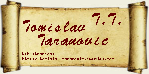 Tomislav Taranović vizit kartica